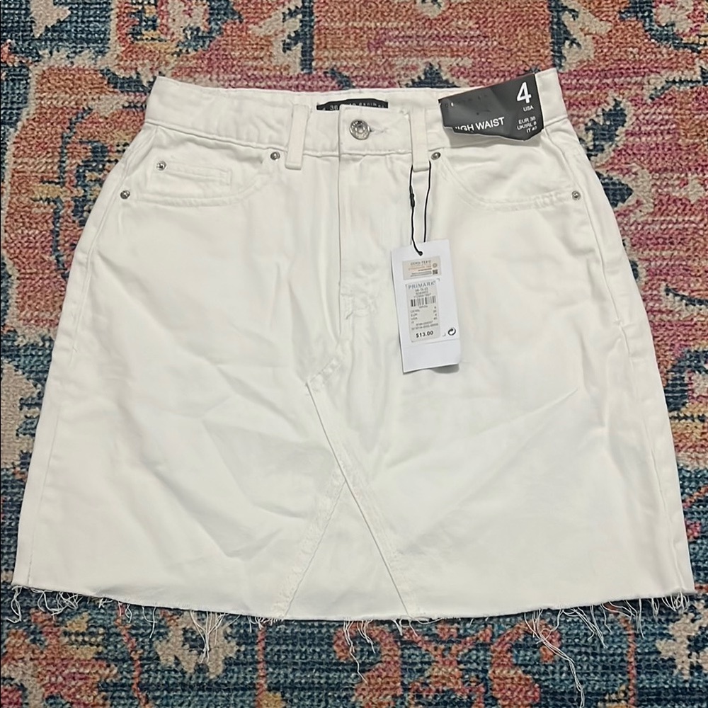 Primark Cream Mini Pencil Skirt Casual Resort Wear